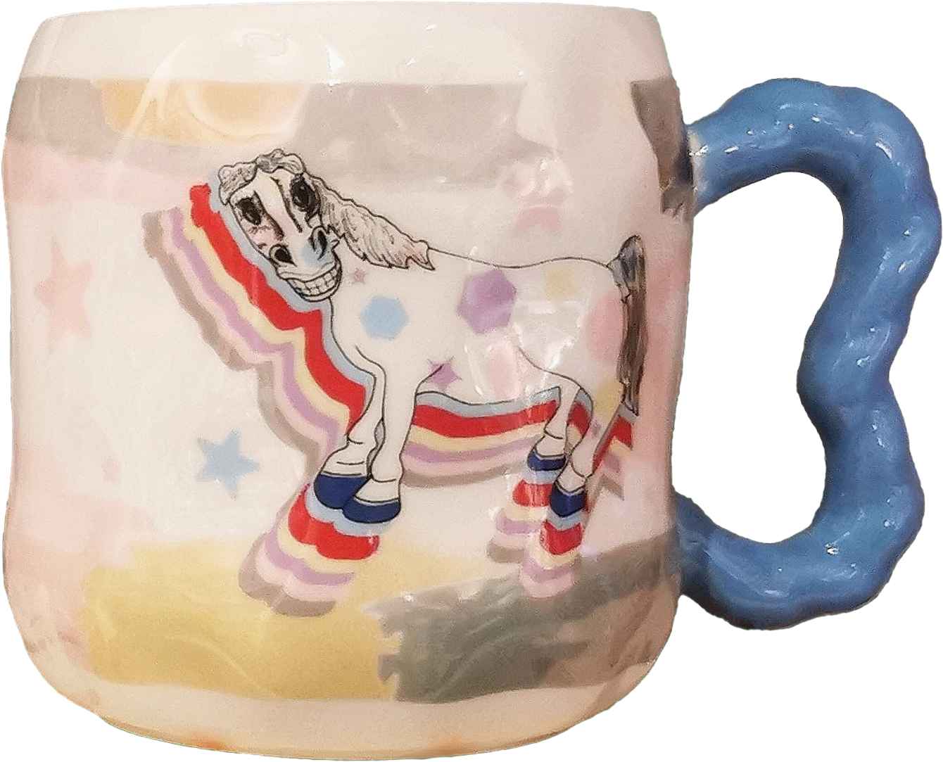 Mug-Horse (Blue handle) 馬陶瓷杯-藍手把