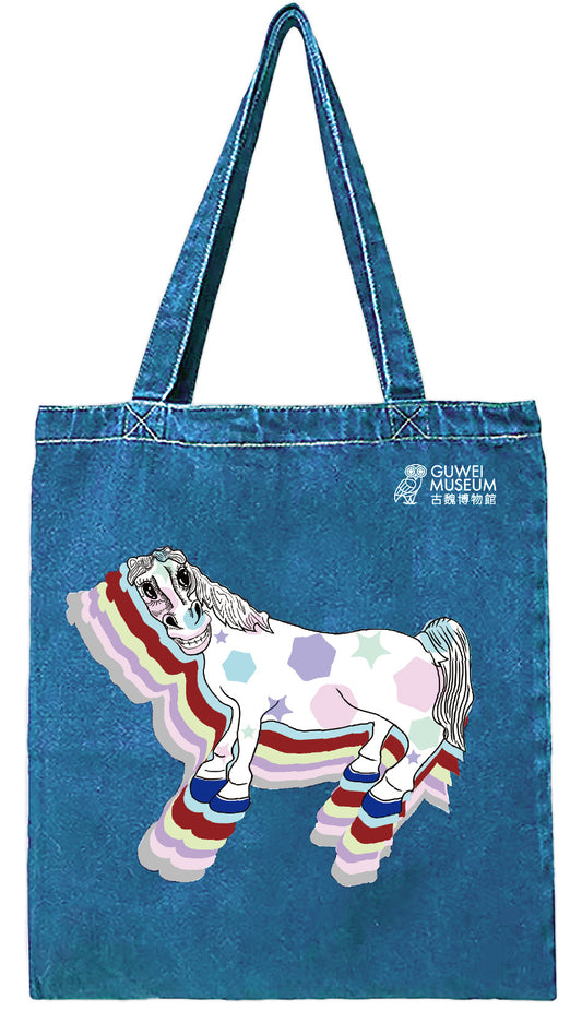 Light blue Denim Bag-Horse  淺藍色牛仔布袋-馬