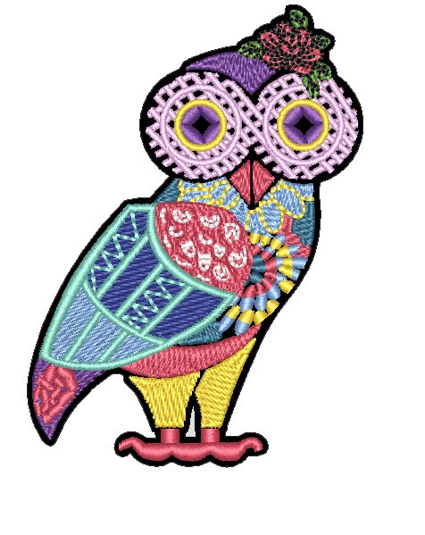 貓頭鷹刺繡貼 Owl embroidery sticker